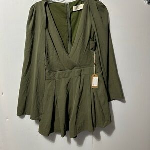 Charlie o. by Kinnucan’s Mini Dress Green W/attached Shawl Y2K Whimsical Fairy L